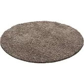 Muratap Basic rond shaggy vloerkleed caramel hoogpolig- 80 cm rond