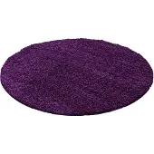 Muratap Basic rond shaggy vloerkleed paars hoogpolig- 160 cm rond