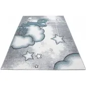 Muratap Kids dreams vloerkleed kinderkamer blauw / grijs laagpolig- 80x150 cm