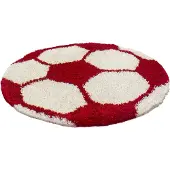 Muratap Fun voetbal kinderkamer rond vloerkleed hoogpolig wit- 120 cm