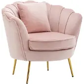 Lizzely Garden & Living Fauteuil zitbank 1 persoons stoel Belle velvet roze bankje