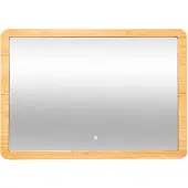 4Goodz Bamboe spiegel rechthoekig met led verlichting 47x66 cm -