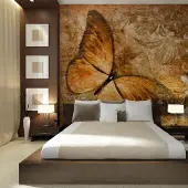 Artgeist Fotobehang – Behangpapier - Fotobehang - butterfly (sepia) 400x309 -