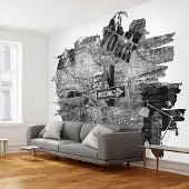 Artgeist Fotobehang – Behangpapier - Fotobehang - Black-and-white New York collage 250x193 -