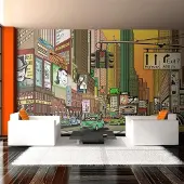 Artgeist Fotobehang – Behangpapier - Fotobehang XXL - Bruisende stad - NY 550x270 -