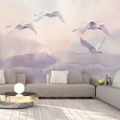 Artgeist Fotobehang - Flying Swans