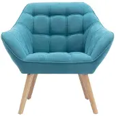 Vente-Unique.nl Fauteuil van stof CASERTA - Blauw