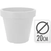 Brandplaza Bloempot EK | Brandplaza kunststof wit 20x20 cm bloempotten | NADUVI