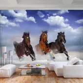 Artgeist Fotobehang – Behangpapier - Fotobehang - Horses in the Snow 400x280 -