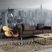 Artgeist Fotobehang – Behangpapier - Fotobehang XXL - New York City skyline in zwart en wit 550x270 -