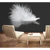 Artgeist Fotobehang – Behangpapier - Fotobehang - White feather 200x154 -