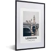 PosterMonkey Fotolijst incl. Poster - Londen - Engeland - Brug - 40x60 cm - Posterlijst