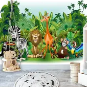 Artgeist Fotobehang – Behangpapier - Fotobehang - Jungle Animals 350x245 -