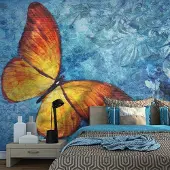 Artgeist Fotobehang – Behangpapier - Fotobehang - Fiery butterfly 250x193 -