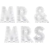 My Dream Day - Ballonstandaard Mr & Mrs - Wit - Per Set