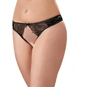 Erotic Treasure Zwarte string met open kruisje