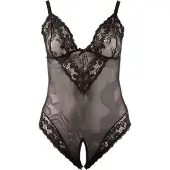 Cottelli Plus Size - body - kant - zwart - XXXXL