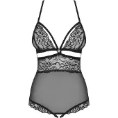 Obsessive Teddy Open Kruis - Erotische Body - Maat S/M - Zwart