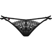 Obsessive Intensa - dames string - dubbele bandjes - kant - zwart - L/XL