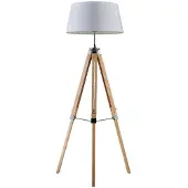 LINDBY Vloerlamp Katie, wit / opaal, Woon-/ Eetkamer, Hout, Scandinavisch, vloerlamp hout