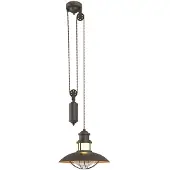 LINDBY Hanglamp Louisanne, dimbaar, bruin / roest, Hal, metaal, Maritiem, hanglamp