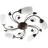 LINDBY Plafondlamp Stefania, dimbaar, bruin / roest, Woon-/ Eetkamer, metaal, Antiek, plafondlamp
