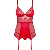 Obsessive Lovica - kanten jarreteltop en string (rood)