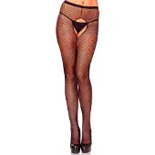 Huismerk Visnetpanty Met Open Kruis - Zwart