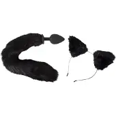 Bad Kitty – Petplay Set met Buttplug Staart en Oortjes voor een Onschuldige Poes Uitstraling – Zwart