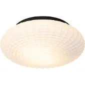 QAZQA Klassieke plafondlamp zwart met opaal glas 35 cm IP44 - Nohmi