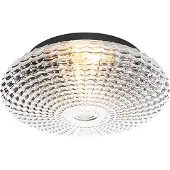 QAZQA Klassieke plafondlamp zwart met smoke glas 35 cm IP44 - Nohmi