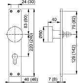 Hoppe Knopschild 58/202 220X40 Blind F1