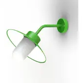 Roger Pradier Belcour Wandlamp Model 8 Green Yellow | Frosted