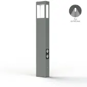 Roger Pradier Tetra Model 4 Sokkellamp Metal Grey | Built-in LED Symetric 12W + Plug