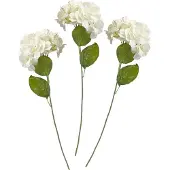 Ginger Ray 3 witte hortensia decoratie (kunst) bloemen (45cm)