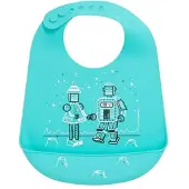 WAYS TOYS Modern-twist Slabbetje Met Opvangbak 22,5 Cm Siliconen Turquoise