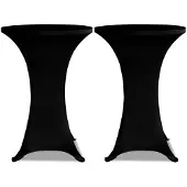 vidaXL Statafelhoes Stretch Ø70cm Zwart (2 stuks)