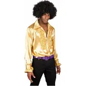 Boland Heren rouche overhemd goud M - Carnavalsblouses