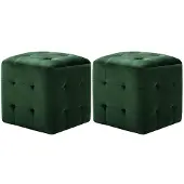 vidaXL Nachtkastjes 2 st 30x30x30 cm fluweel groen