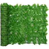 vidaXL Balkonscherm met groene bladeren 400x100 cm