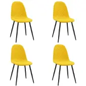 vidaXL Eetkamerstoelen 4 st fluweel mosterdgeel