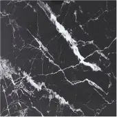 vidaXL Tafelblad 80x80 cm 6 mm gehard glas met marmeren design zwart