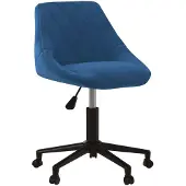 vidaXL Kantoorstoel draaibaar fluweel blauw