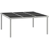 vidaXL Tuintafel 170x170x74,5 cm glas en staal