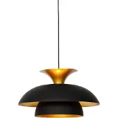 QAZQA Moderne ronde hanglamp zwart met goud 3-laags - Titus