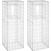 vidaXL Schanskorf palen 2 st 50x50x140 cm ijzer