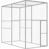 vidaXL Kattenkooi 3x1,5x2,5 m gegalvaniseerd staal