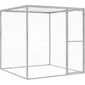 vidaXL Kattenkooi 1,5x1,5x1,5 m gegalvaniseerd staal