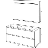 Wiesbaden Badmeubelset excellence sephia 120x60x46 cm mat wit