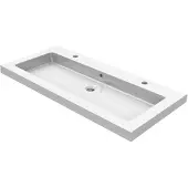 Wiesbaden Kera keramische meubelwastafel 100x46cm 2 kraangaten wit